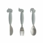 Done by Deer|YummyPlus 3-dijelni pribor za jelo - Deer friends Grey