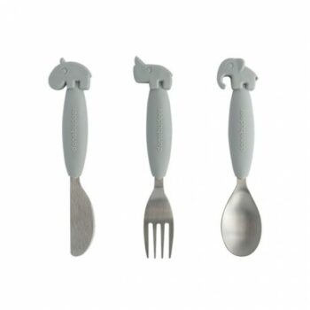 Done by Deer YummyPlus 3-dijelni pribor za jelo - Deer friends Grey