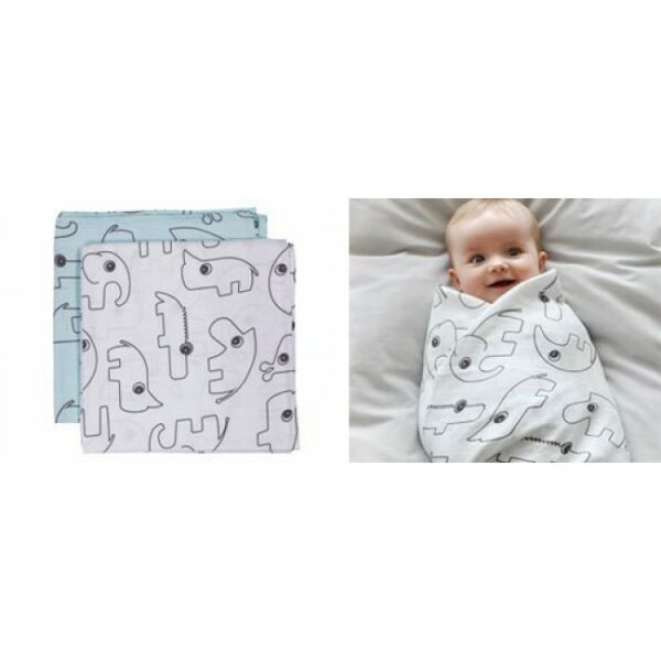 Done by Deer Komplet 2 pamučne pelene 120×120 - Contour Powder - Image 3