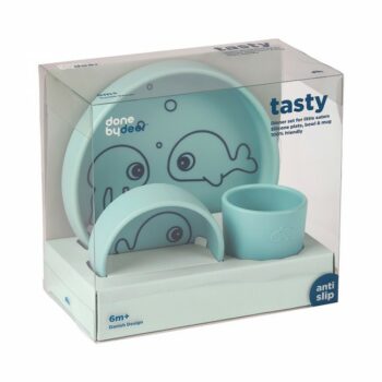 Done by Deer Silikonski set za jelo - Sea Friends Blue
