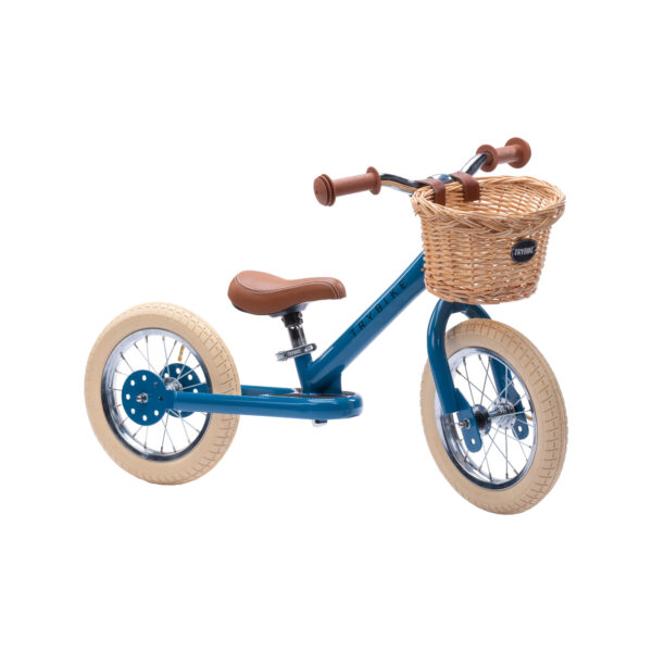 TBS vintage blue, basket 2 Trybike Tricikl i balans bicikl - Steel Vintage Blue - Image 4
