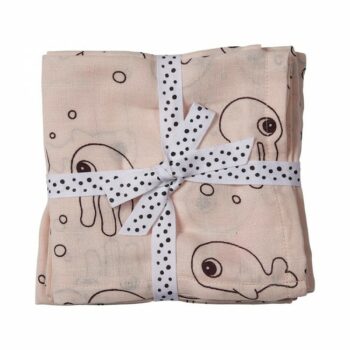 Done by Deer Komplet 2 pamučne pelene 70×70 – Sea friends Powder