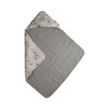 Done by Deer Peškir s kapuljačom - Sea friends Grey