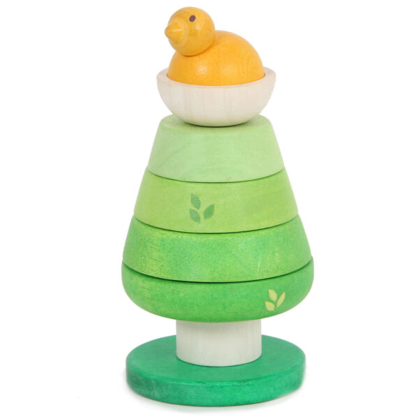 PL001-Tree-Top-Stacker-Green-Wooden-Toddler-Toy Le Toy Van Drveni toranj slagalica - drvo s pticom - Image 1
