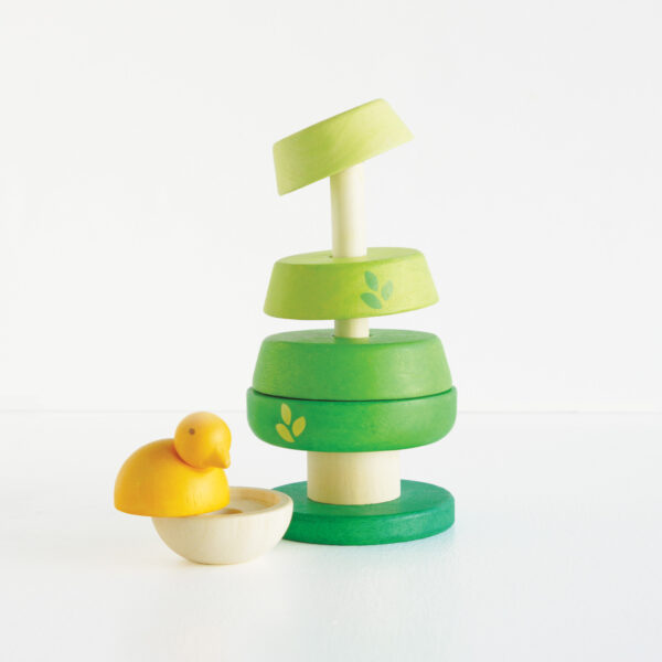 PL001-Tree-Top-Stacker-Lifting-Off-Pieces Le Toy Van Drveni toranj slagalica - drvo s pticom - Image 8