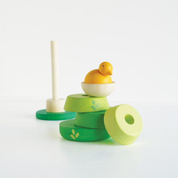 PL001_Tree_Top_Stacker_Deconstructed Le Toy Van Drveni toranj slagalica - drvo s pticom - Image 3