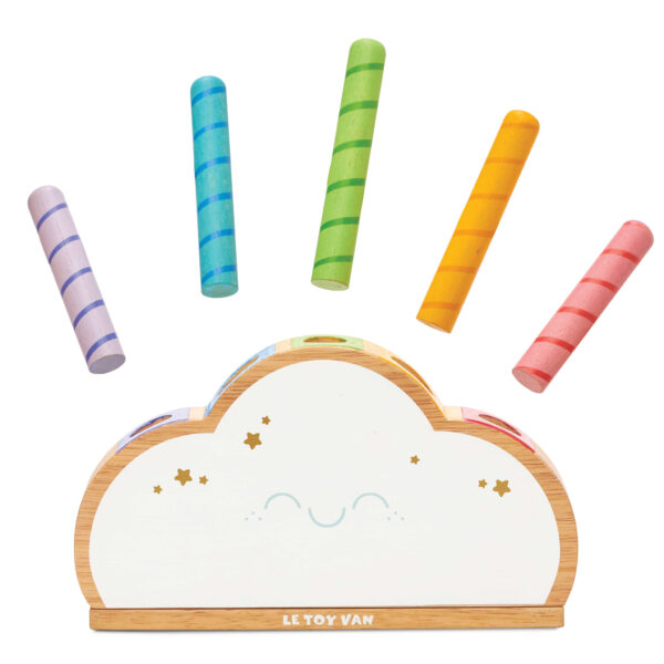 PL133-Rainbow-Cloud-Colour-Pop-Wooden-Toddler-Toy-Happy Le Toy Van Drveni oblak sa oprugom - Image 1