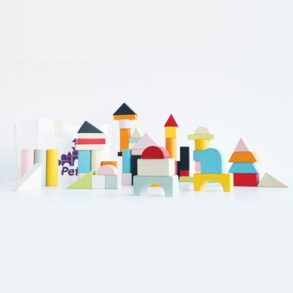 PL135-Building-Blocks-Cotton-Bag-Colourful-Wooden-Shapes Le Toy Van drvene kocke za gradnju – 60 komada - Image 7