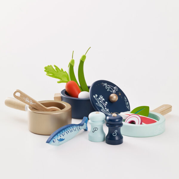 TV301-pots-and-pans-play-foods-arrangement Le Toy Van Drvene šerpe i tave - Image 9