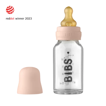 BIBS Staklena flašica 110 ml (set) - Blush