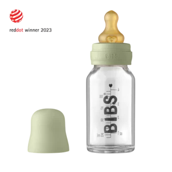 BIBS Staklena flašica 110 ml (set) - Sage