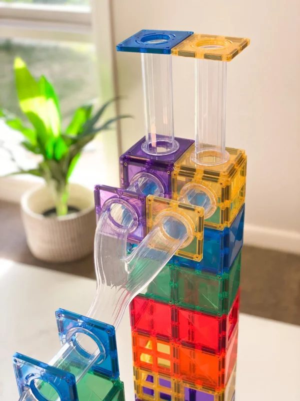 92-Pc-Ball-Run_7-scaled.jpg Connetix Tiles - Rainbow Ball Run set (92 kom) - Image 11