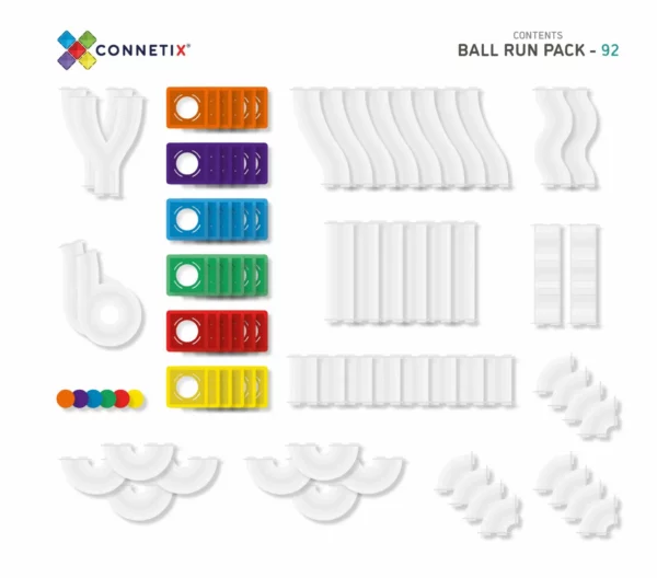 92-Pc-Ball-Run_Contents-scaled.jpg Connetix Tiles - Rainbow Ball Run set (92 kom) - Image 13