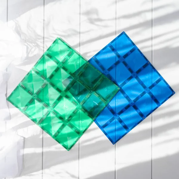 Connetix Tiles - Rainbow osnovna ploča Green & Blue 30X30cm (2 kom) - Image 2