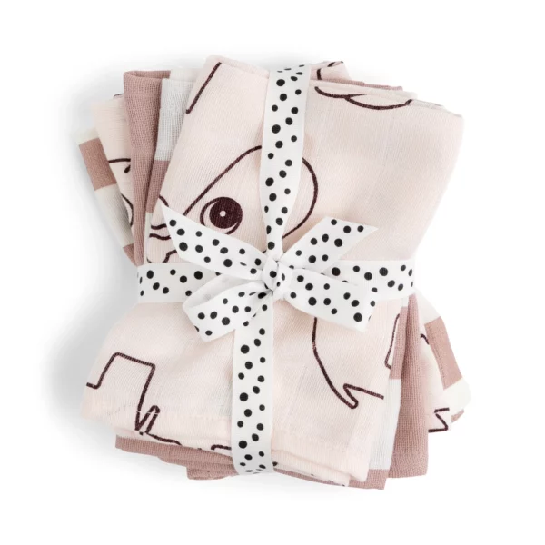 Cloth-wipes-5-pack-Deer-friends-Powder-Front-1_1700x Done by Deer platnene maramice (5kom) 30×30 – Deer Friends Powder - Image 1