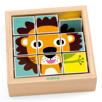 Djeco Drvene blok puzzle - Tournanimo - 2+ godine