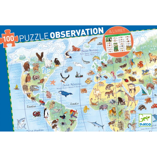 DJ07420-B-RVB Djeco Edukativne puzzle - Životinje svijeta 100 kom - Image 6