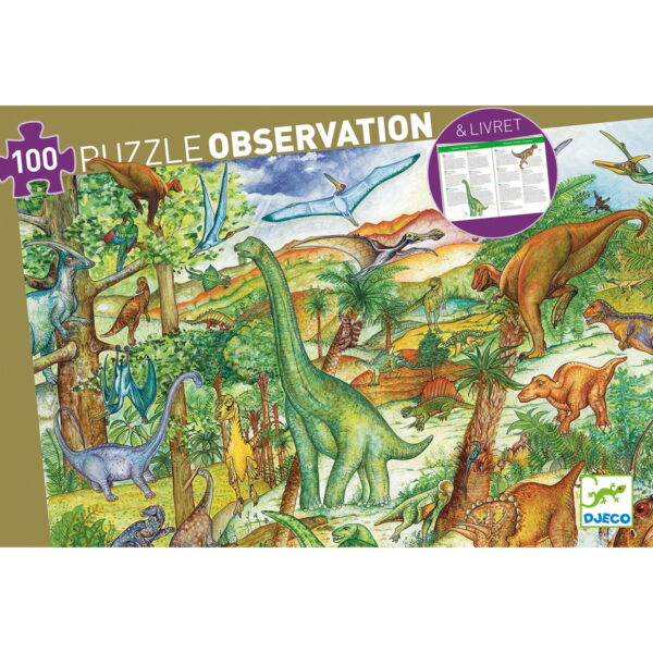 Djeco Edukativne puzzle - Dinosauri 100 kom - Image 2