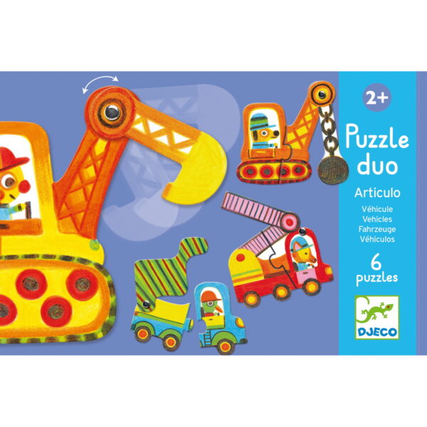 Djeco Puzzle duo Građevinska vozila - uzrast 2+godine - Image 3