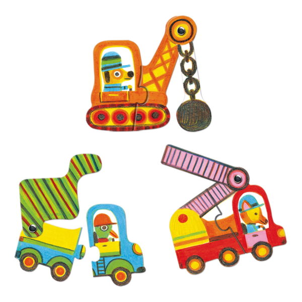 Djeco Puzzle duo Građevinska vozila - uzrast 2+