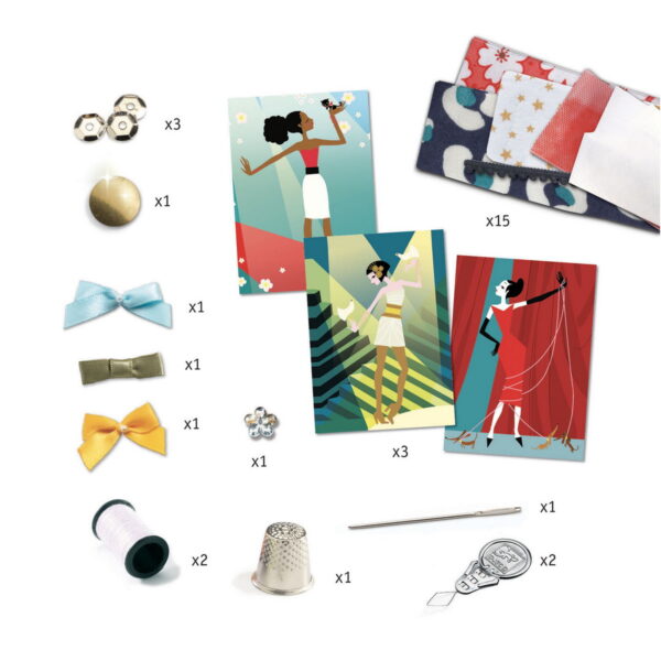 DJ08675-C2-RVB Djeco Uradi sam set-Dizajniraj i sašij haljine - 7-13 godina - Image 3