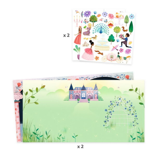 Djeco Kreativni set s naljepnicama - Život na dvoru - 4+ godine - Image 2