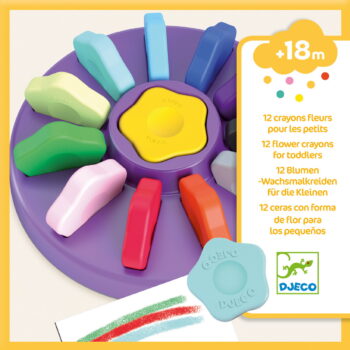 Djeco pastelne bojice - set 12 ergonomskih bojica za todlere - Flower - 18+ mjeseci