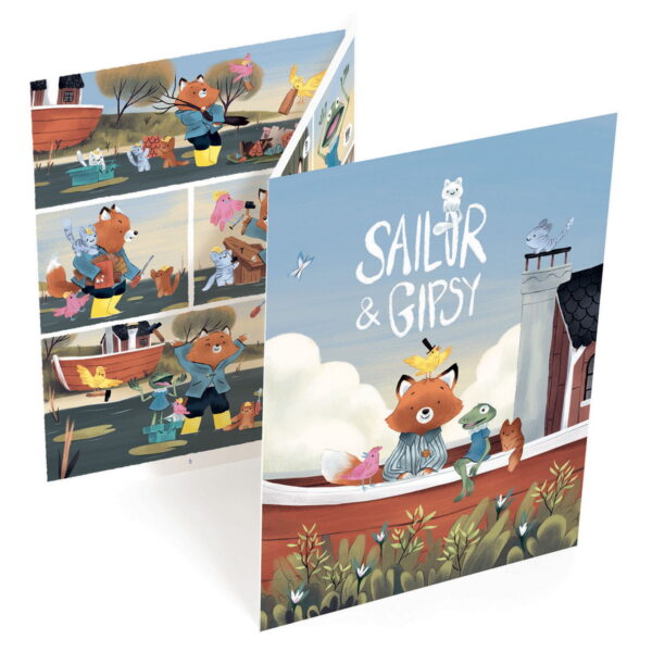 DJ09559-C-RVB Djeco Kreativni set za preslikavanje- Napravi svoj strip - Sailor&Gipsy - 5+ godina - Image 2