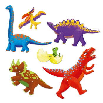 Djeco Kreativni set - Izradi štapnu lutku od papira za igrokaze - Dinosauri - 6+ godina
