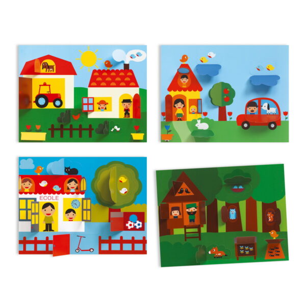 DJ09876-C-RVB Djeco Kreativni set s naljepnicama - Igra skrivača 3+ godine