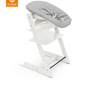 Stokke Tripp Trapp Hranilica Stolica White + Set za novorođenče Grey