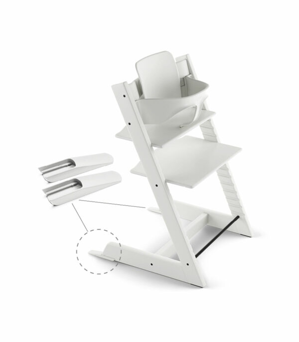 Stokke Tripp Trapp Hranilica Stolica + GRATIS Ogradica Baby Set² - White/White - Image 2