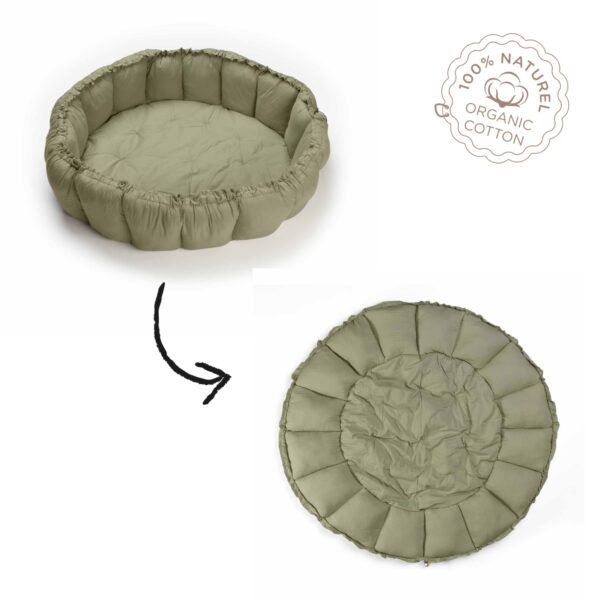 Bloom Meadow green – transforming with logo Play&Go 3u1 Bloom podloga za igru i gnijezdo za bebe - Meadow Green - Image 1