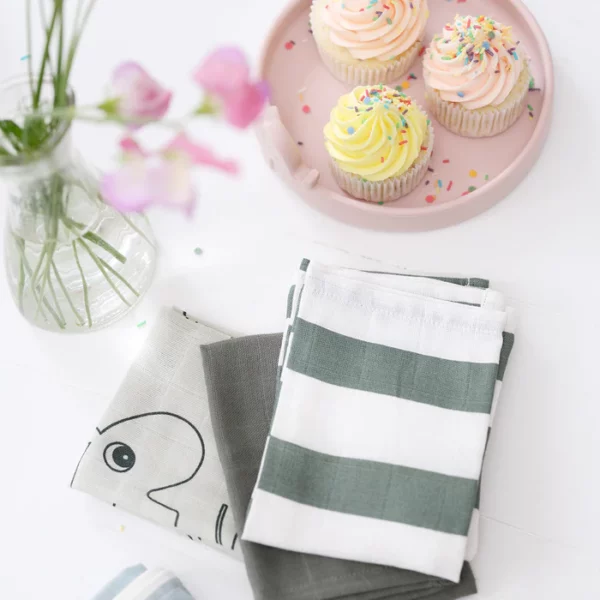 Done by Deer platnene maramice (5kom) 30×30 – Deer Friends Green - Image 3