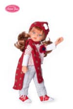 Antonio Juan lutka Emily u crveno-bijeloj kombinaciji 33cm