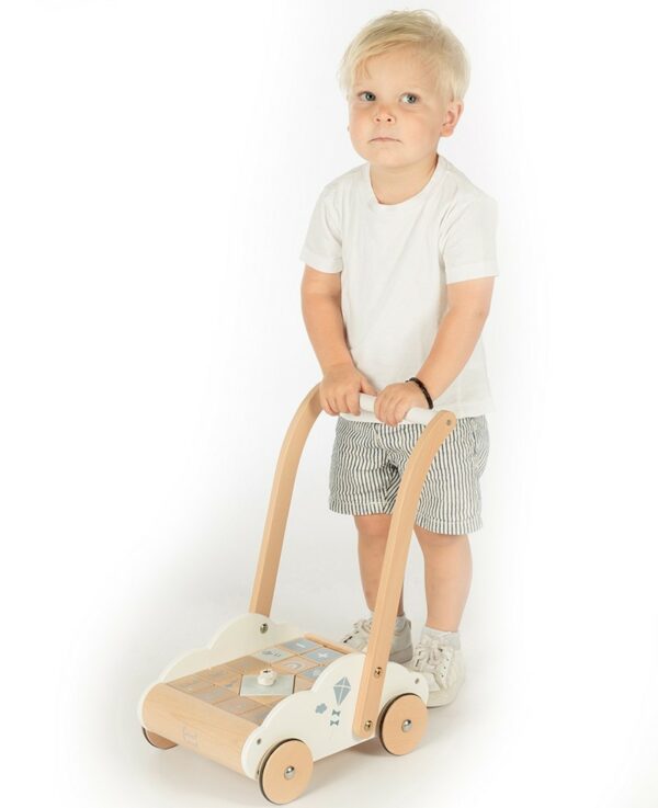 Label Label Drvena edukativna guralica sa kockicama - Blue - Image 2