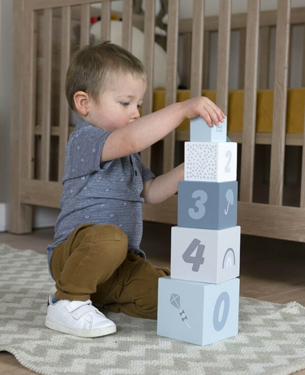 Label Label Drvene kocke za slaganje piramide sa brojevima - Blue - Image 7