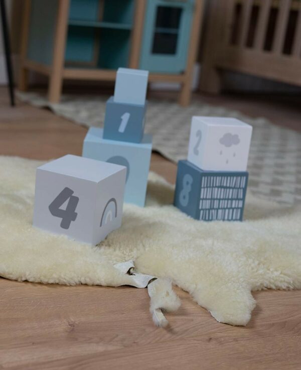 Label Label Drvene kocke za slaganje piramide sa brojevima - Blue - Image 5