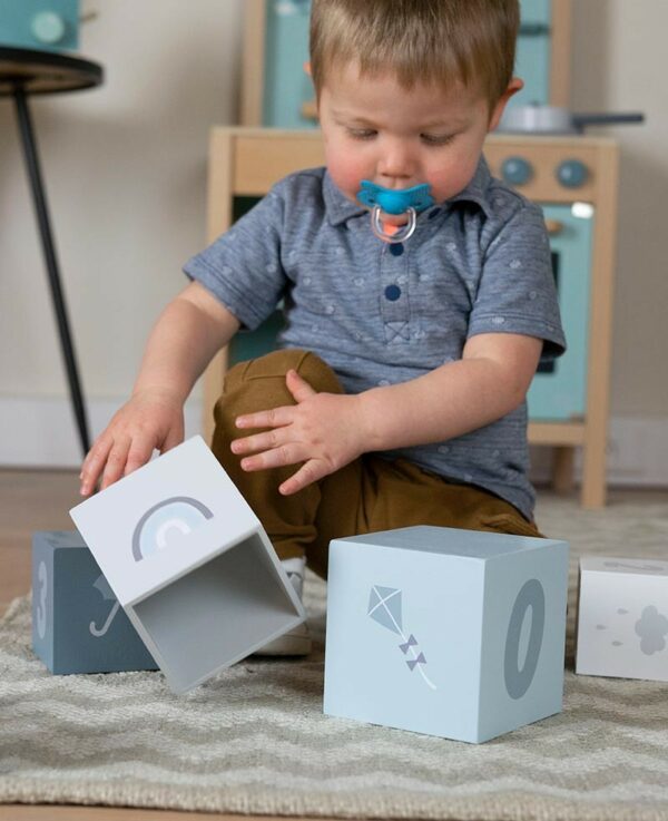 Label Label Drvene kocke za slaganje piramide sa brojevima - Blue - Image 4