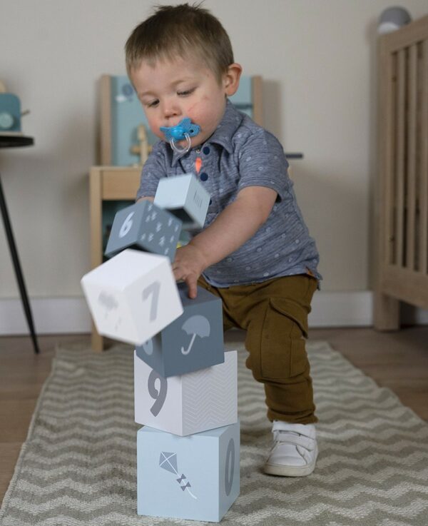 Label Label Drvene kocke za slaganje piramide sa brojevima - Blue - Image 2