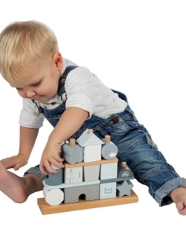 Label Label Drvena didaktička slagalica kućica - Blue - Image 2