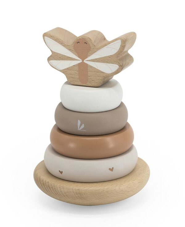 stacking-rings-balance-nougat-LLWT-34383- Label Label Drveni balansirajući toranj s obručima - Nougat - Image 1