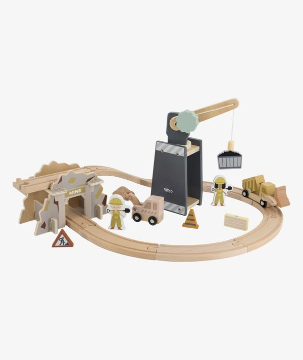 wooden-trainset-extension-construction Tryco Drvene ekstenzije za željeznički set - Građevinske mašine - Image 1