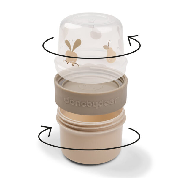 To go 2-way snack container S - Birdee - Sand Done by Deer Posuda za užinu s dva odjeljka - S Birdee Sand - Image 2