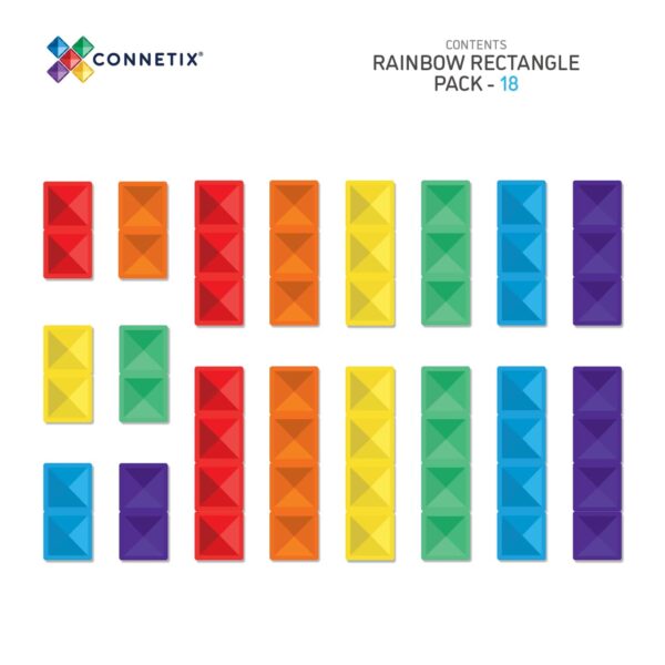 Connetix Tiles – Rainbow Rectangle set (18 kom) - Image 6