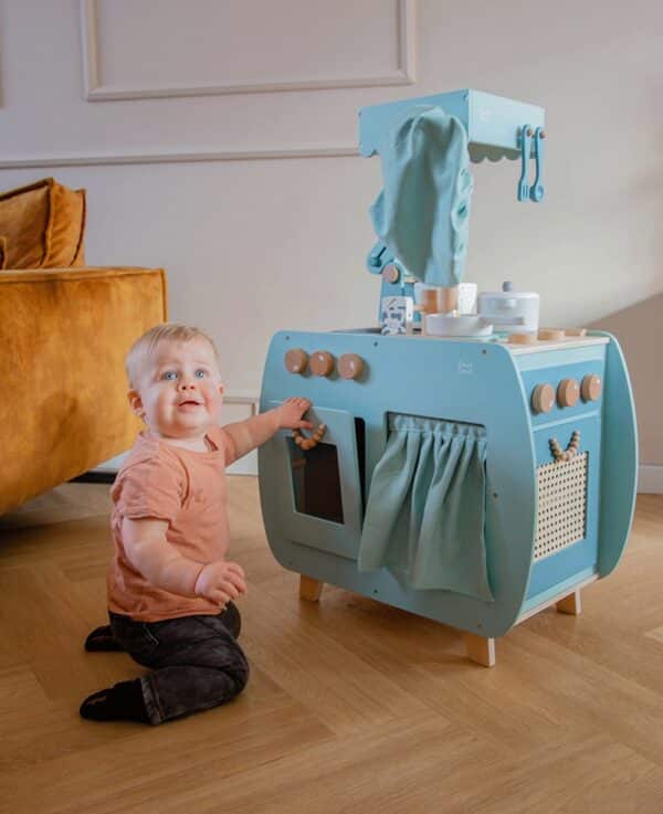 Label Label Drvena dječija kuhinja Bistro – Green - Image 2