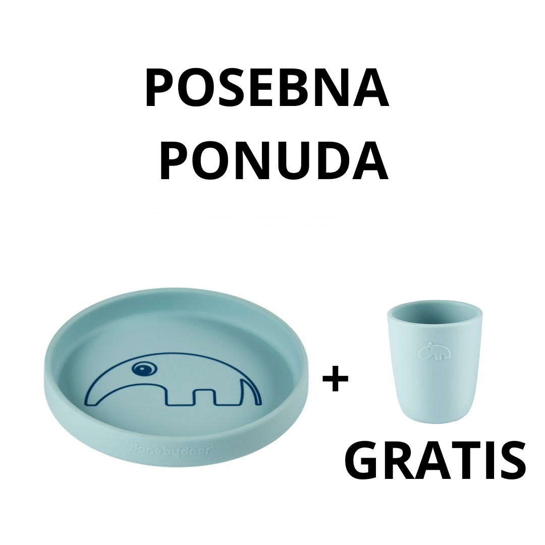 Posebna ponuda_20231021_120158_0000 Done by Deer Silikonski tanjir – Antee Blue + GRATIS Done by Deer Mini čaša – Blue - Image 1