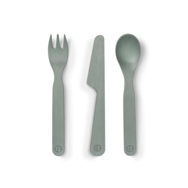 60265105193NA-Children's-Cutlery-Pebble-Green-Front-SS23-PP Elodie Dječiji escajg - Pebble Green - Image 1
