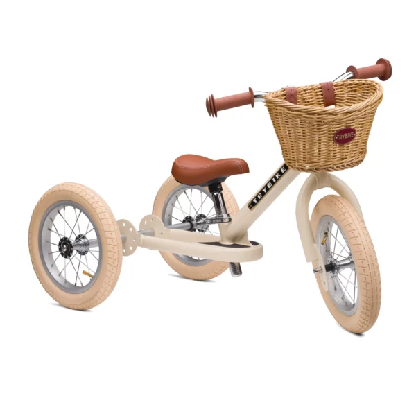 TBS3-vintage-cream-matt-basket-3 Trybike Tricikl i balans bicikl - Steel Vintage Cream - Image 5