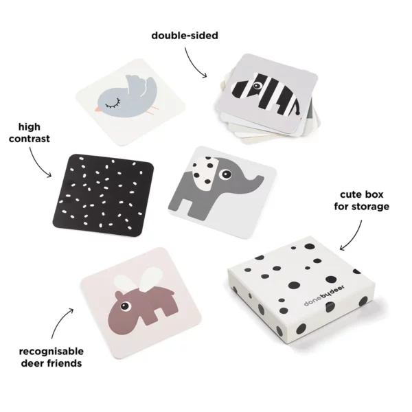 Done by Deer Kontrasne kartice za razvoj vida kod beba - 10 komada - Deer friends - Image 7
